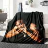 1pc 2PacHip Hop Blanket Soft Lightweight All Season Multi Purpose Throw for Sofa, Bed, Office & Picnics, French Style with Iconic Album Art & Quotes