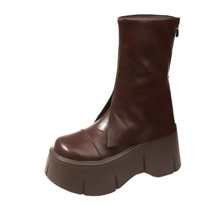 Moda Jesień Motocykl Damskie Botki Street Goth Platforma Rock Chunky Heels Punk Designer Buty Rycerz Krótkie Botki Kobieta Zima