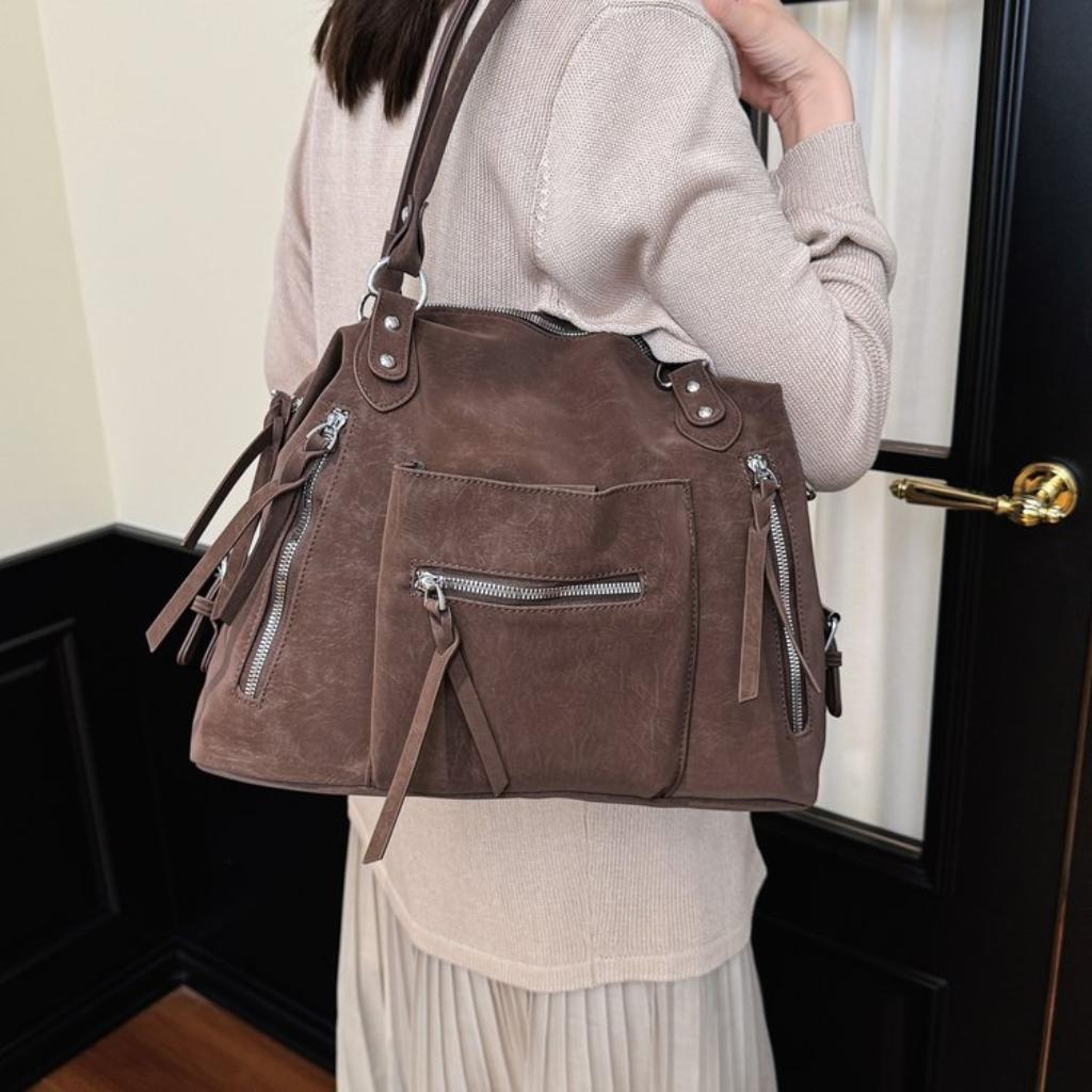 Xeie Thuk Handbag Unisex Large Capacity Multi Pocket Daily Casual