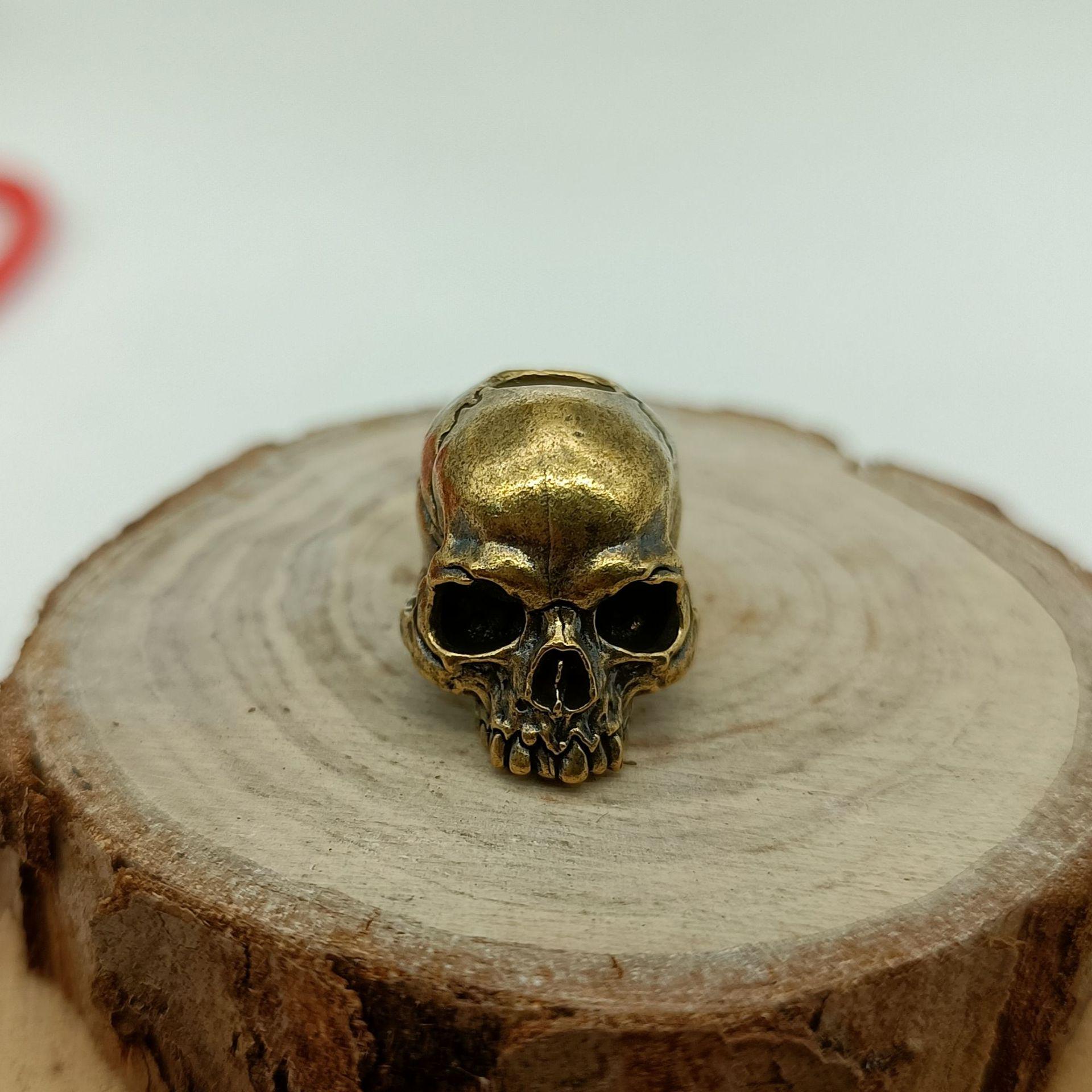 Skull Knife EDC Paracord & Keychain Pendant латунный
