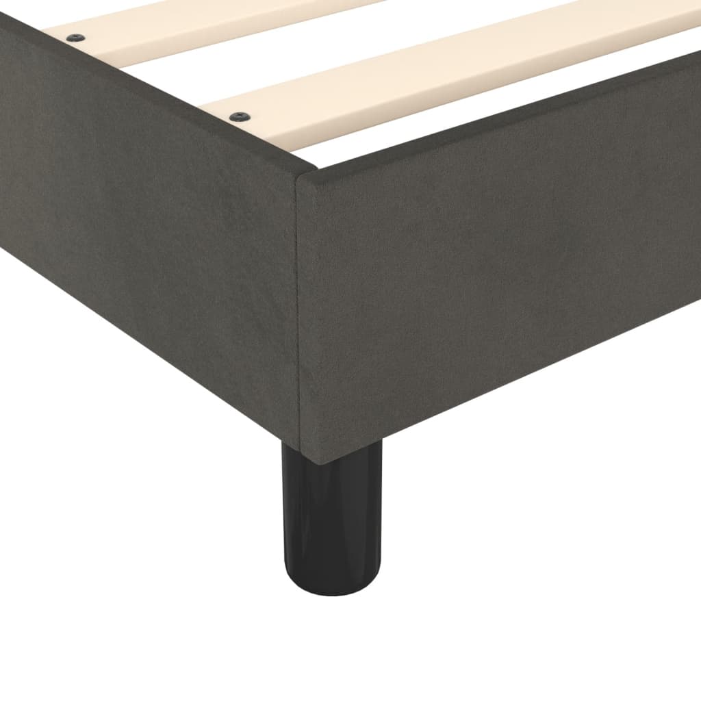 Box Spring Bed Frame Dark Grey 80 x 200 cm Velvet