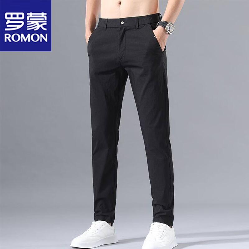 ROMON Men s Summer Casual Straight-Fit Breathable Trousers 33 чёрный