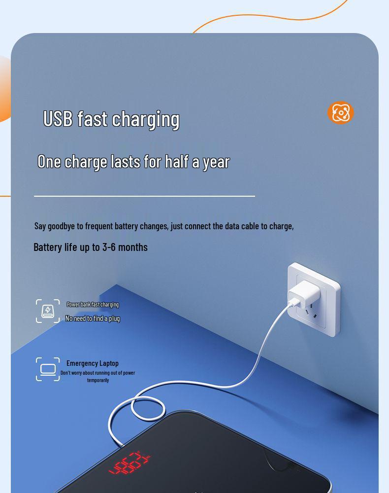 High Precision Rechargeable Household Body Weight Scale - Durable & Accurate
