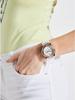 GUESS Women's Stainless Steel Silicone Watch Day Date Functions White Silver Rose Gold