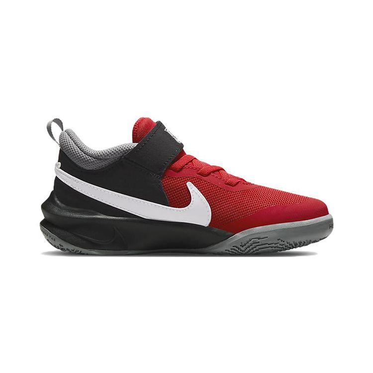 Nike Team Hustle D10 PS University Red Black Kids Sneakers Particle-Grey White CW6736-607