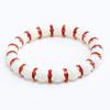 8mm White Porcelain Beads Rhinestone Bracelet: Trendy Unisex Wristband with Hand Rope