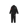Power Sweat Suit Tr Letter Print Stand Collar Zipper Jacket Cuffed Sweatpants Kids Sweat Suit Black 674265-94