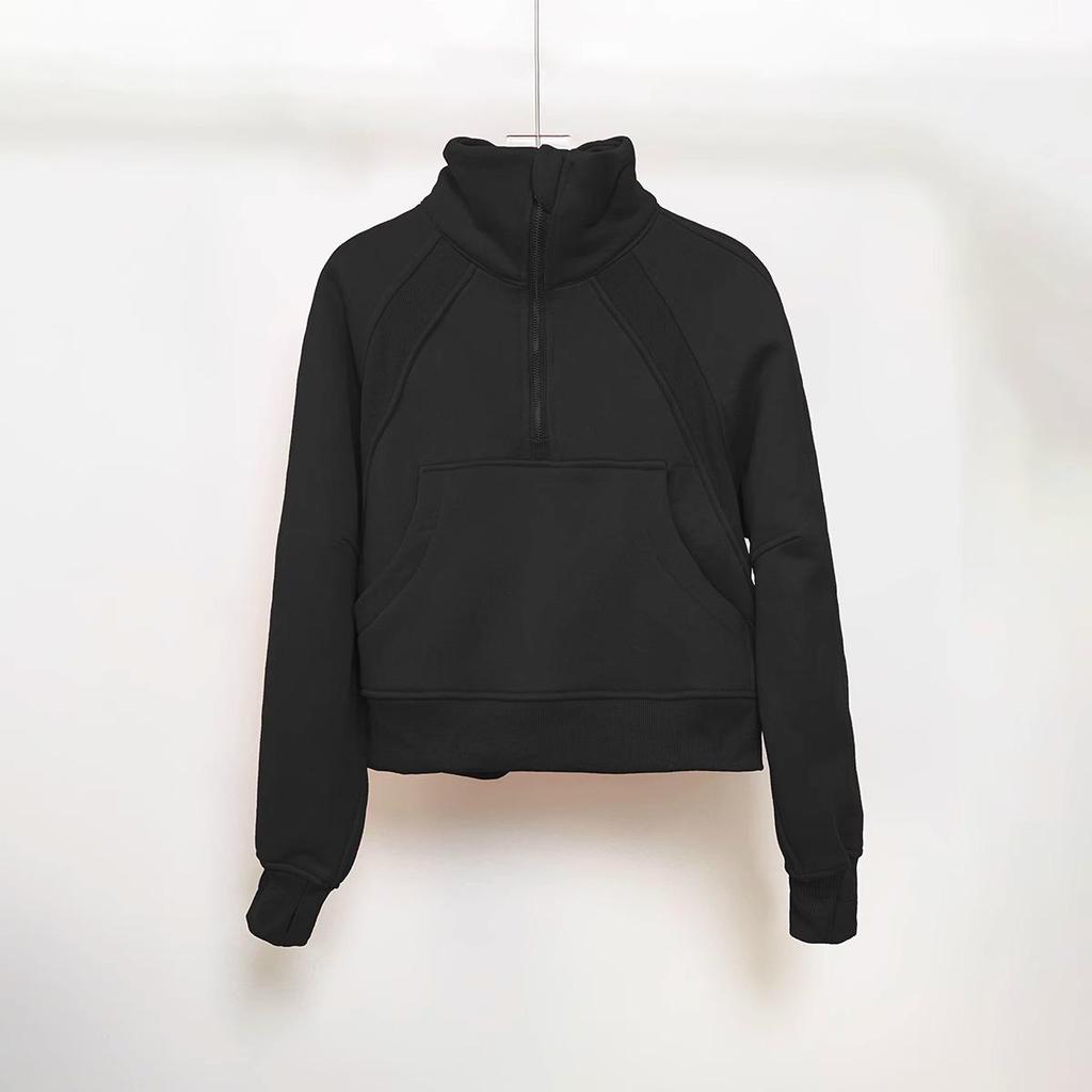 Sweter damski Lulu z półgolfem: Codzienny plus aksamitny pulower jesienno-zimowy z półzamkiem.