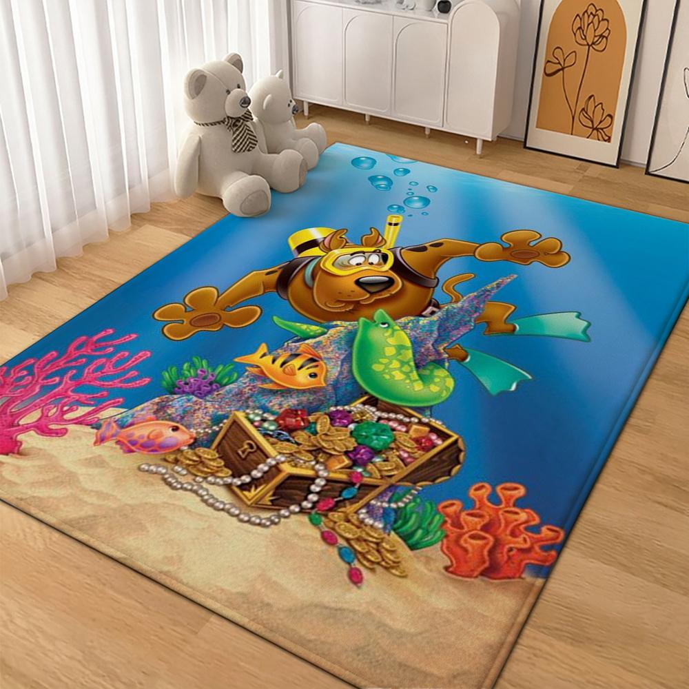 Scoobydoo Spooky Night Adventure Patterned Rug Soundproof Noisereducing Carpet For Bathroom Kitchen Home Party Decor Christmas Gift