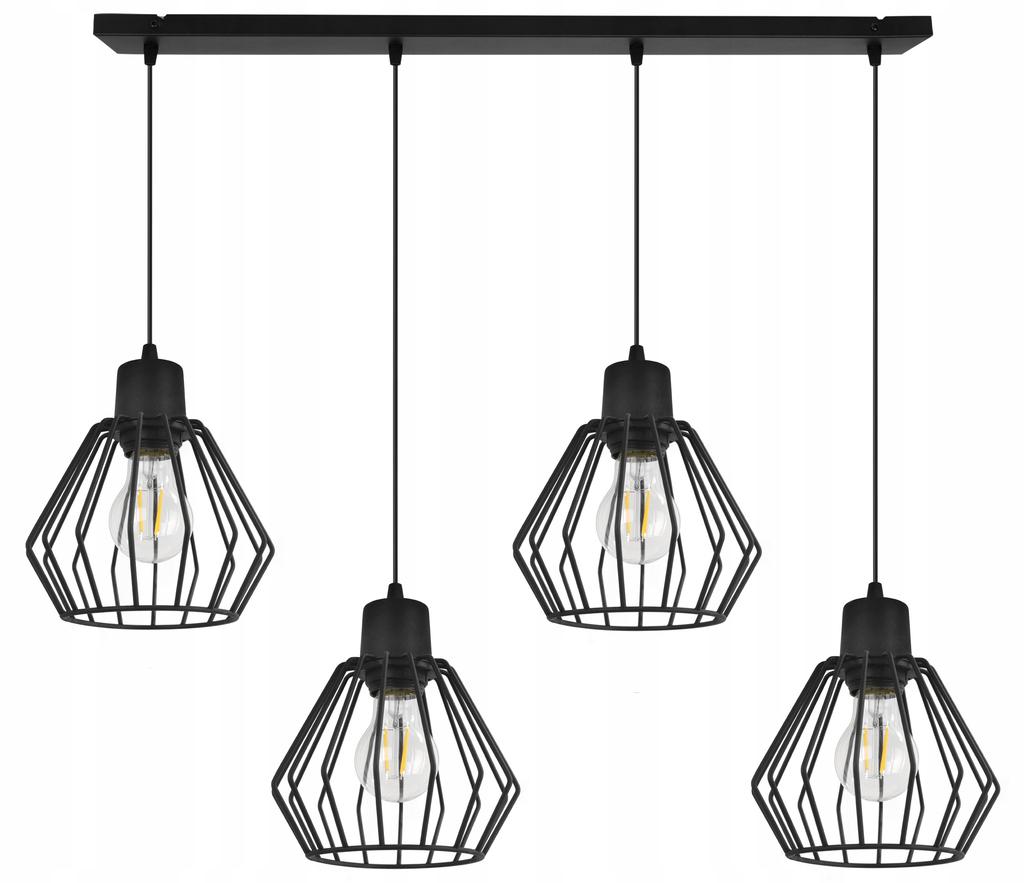 Hanging Lamp, Ceiling Chandelier, Wire Shade, Led