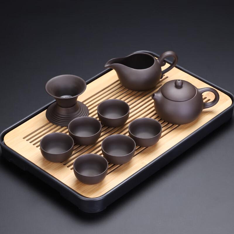 Leno Black Zisha Xishi Tea Set with Tray
