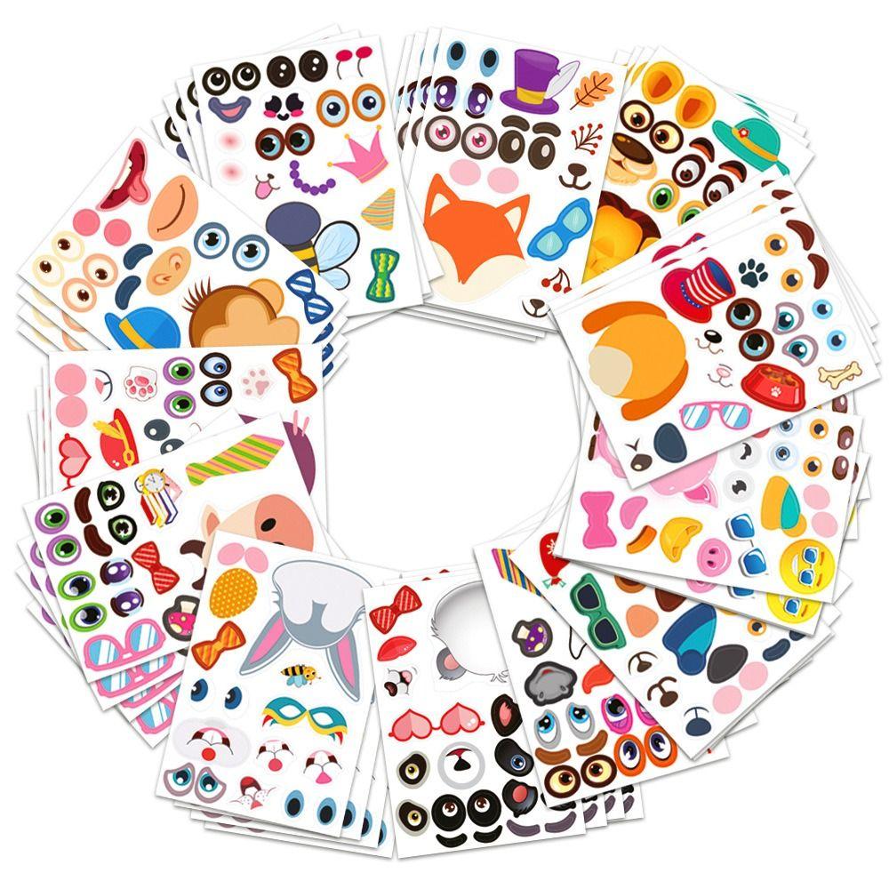 

Craft Toy Kids Assemble Jigsaw Animals Face Sticker Make-a-Face Stickers Children Puzzle Stickers