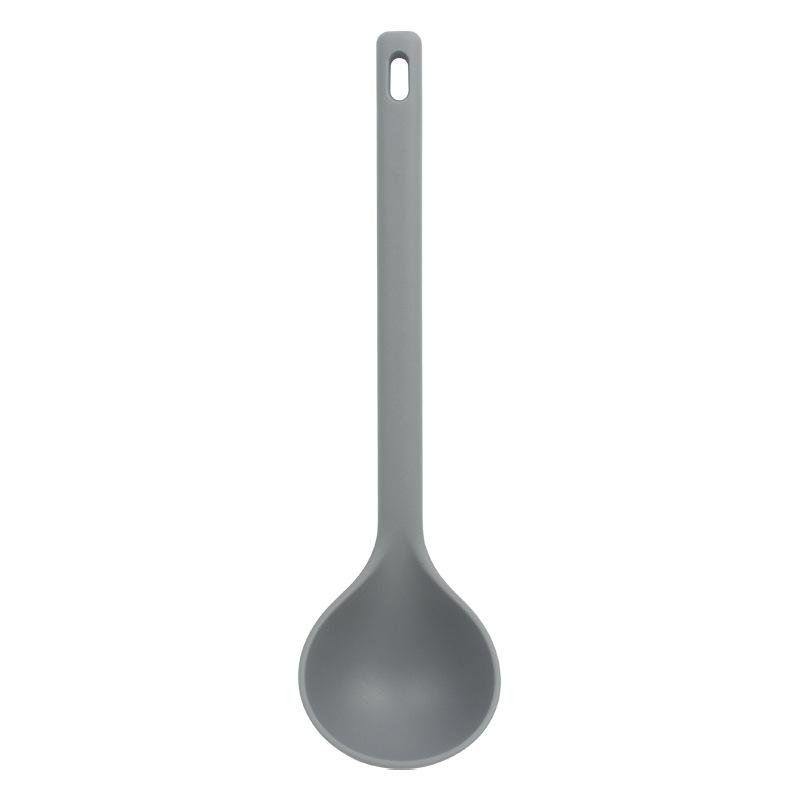 Long Handle Solid Color Non-Stick Silicone Ladle Soup Spoon Heat Resistant Hot Pot Porridge Scoop Japanese Kitchen Utensils