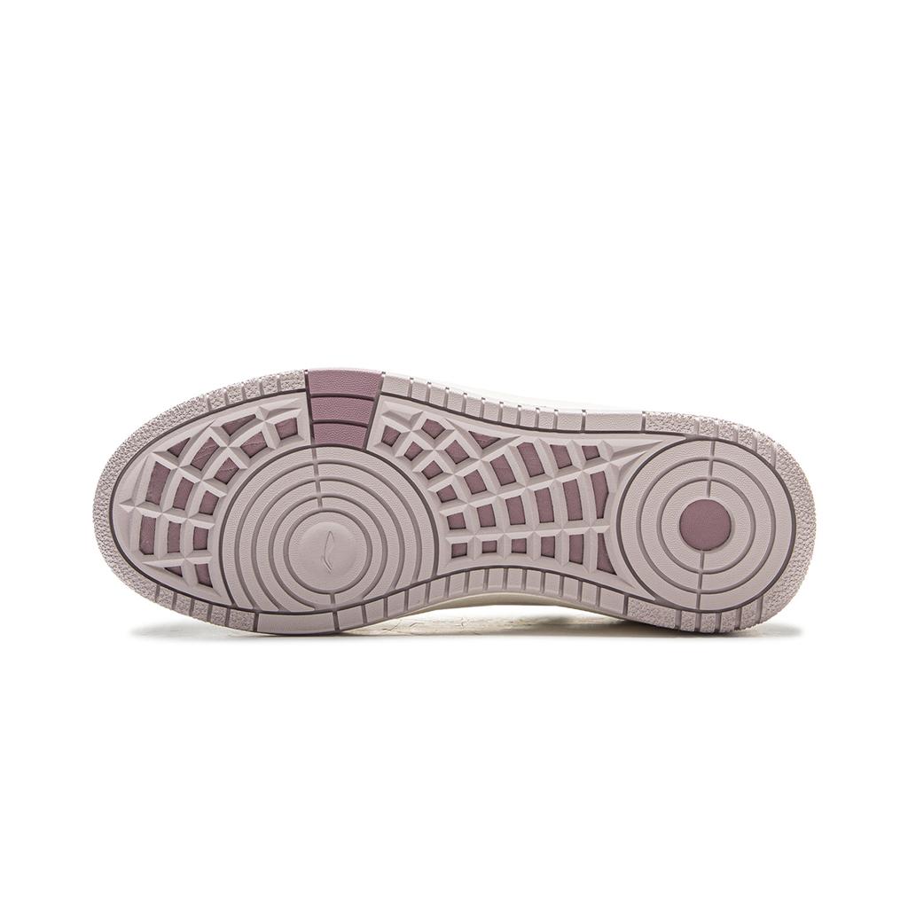 New LiNing Tianji Soft Slip Resistant Abrasion Resistant Shock Absorbers Low Top Skateboard Shoes Women's White Purple AGCV342-3