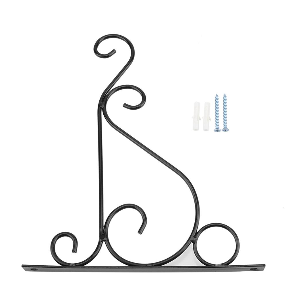 Iron Plant Hanger Wall Hanging Bracket Flower Hook for Home Garden Decoration 25*21cm(White)