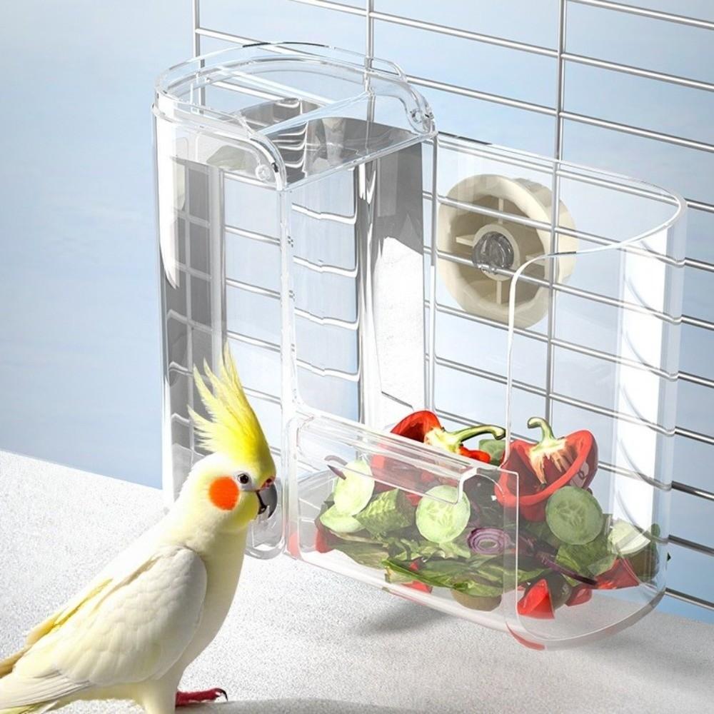Transparent Bird Feeding Container Hanging Water Dispenser Bird Cage Feeder Waterer  Cockatiel