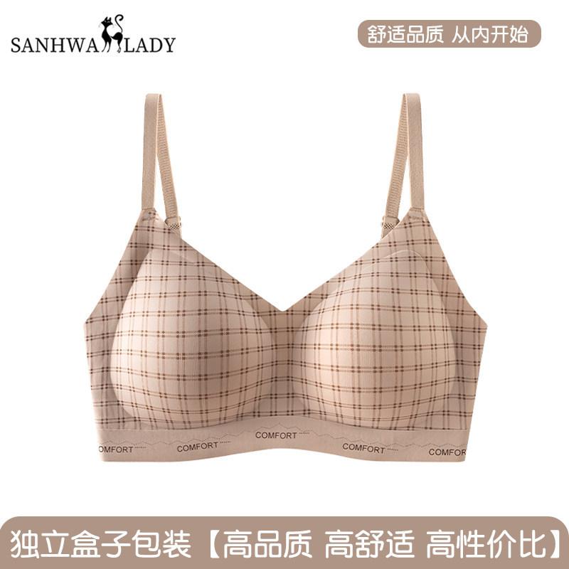 Gathering  new popular small breasts and thin leopard print bras, large breasts and small anti-sagging bras