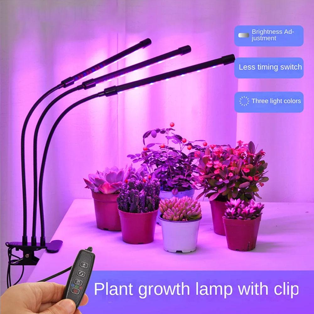 

Полноспектральный светодиодный светильник для выращивания растений USB Фитолампа Полноспектральная фитолампа с управлением Фитолампа для растений Рассада Цветок Дом Палатка 3 Heads USB Port