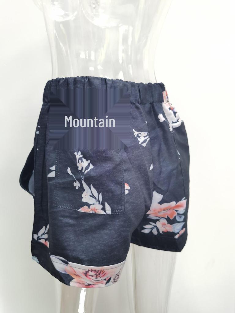 Damen High Waist Bindegürtel Casual Shorts - Sommer 2025 Europäischer Stil Weitbeinige Hosen