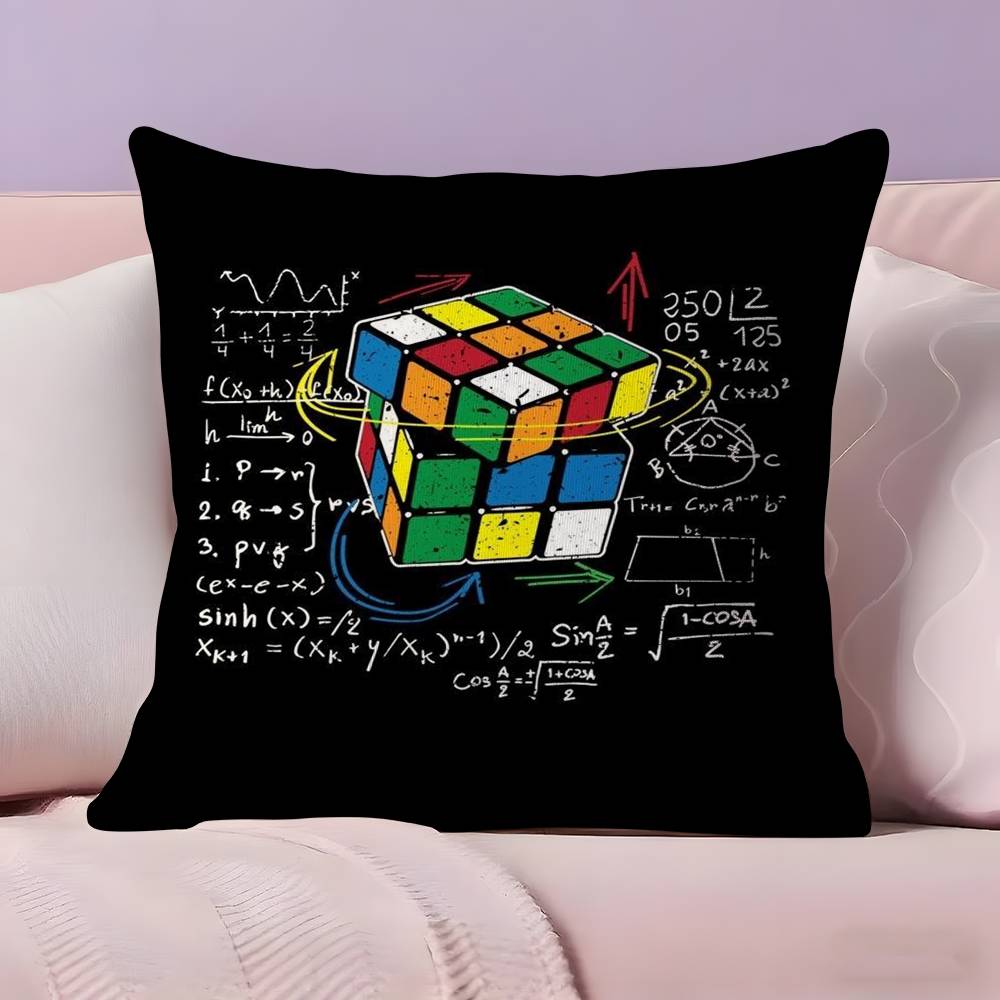 Polštářek R-Rubik C-Cube Potah na polštář Ultra měkká tkanina šetrná k pokožce Pohodlí jako v oblacích & Skrytý zip