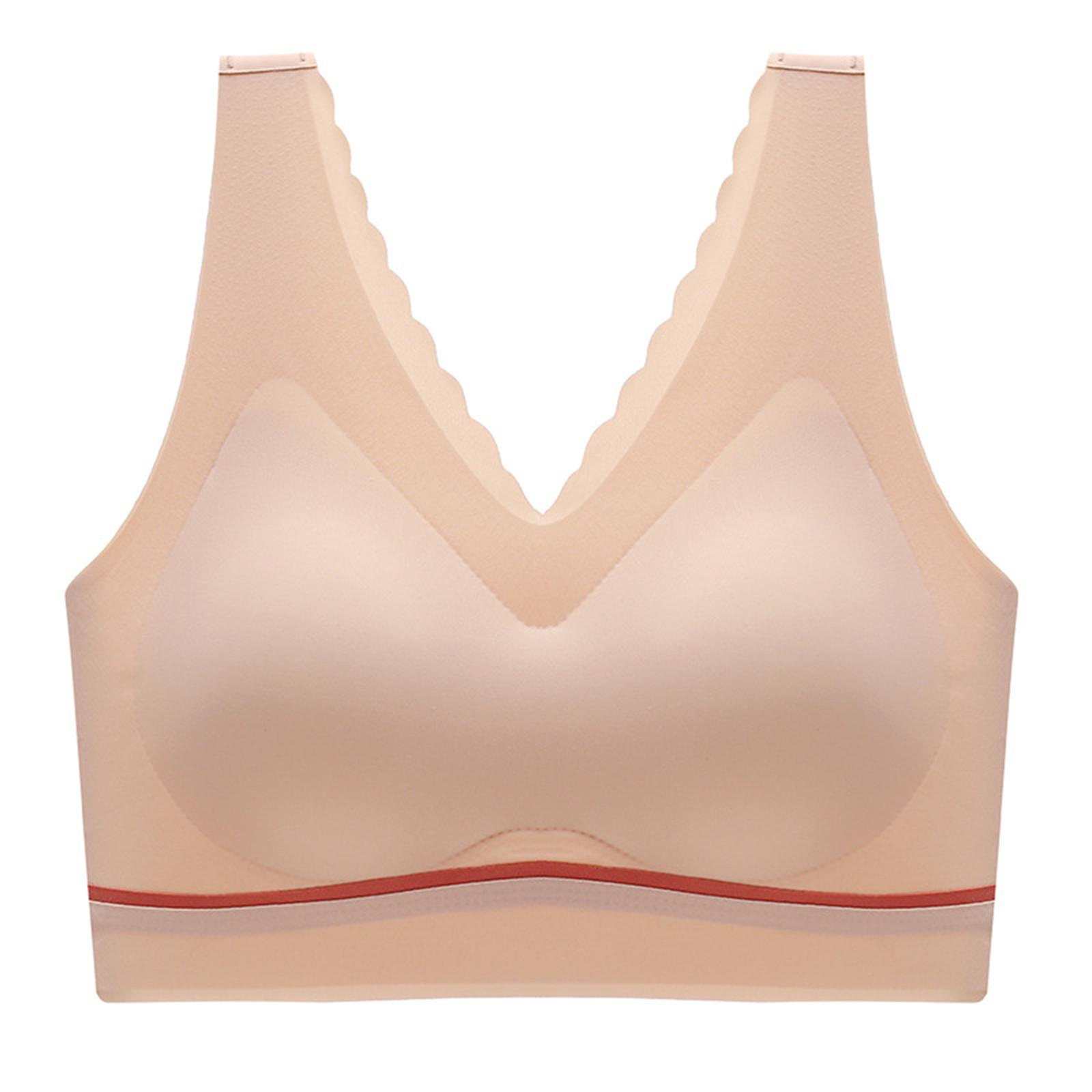 

Женский латексный спортивный бюстгальтер без следов со сборками U-образной формы, красивый сексуальный жилет с глубоким V-образным вырезом и удобной жилеткой для сна, нижнее белье XXXL бежевый