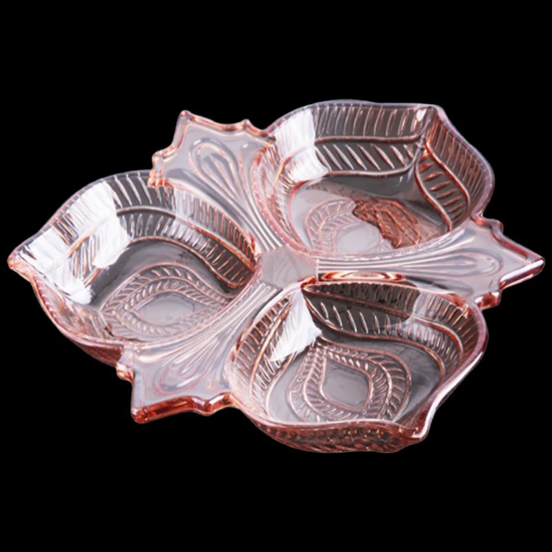 Flavinmci European Crystal Glass Divided Fruit Plate