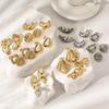 Geometric Zircon Retro Women's 18K Titanium Steel Earrings 2024