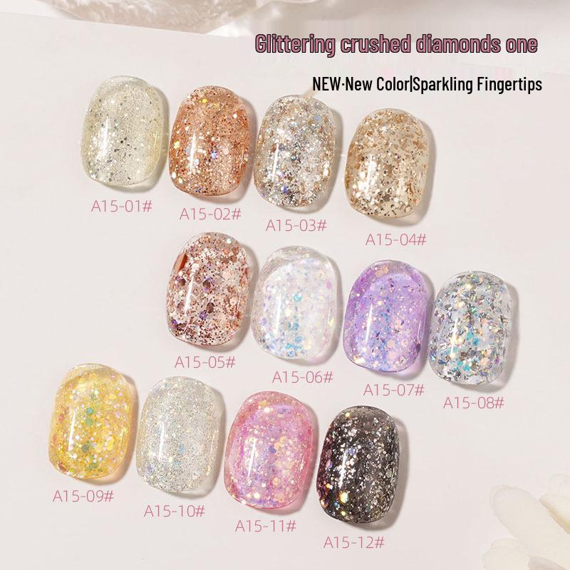 2024 Super Flash Silver Diamond Glitter Nail Polish Gel