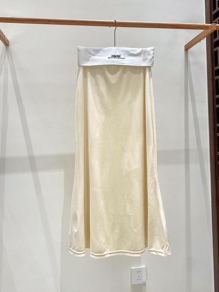 Samt-Fischschwanzrock mit hoher Taille - Damen Schlankmachend A-Linie, Nationalstil, Neu Herbst 2025