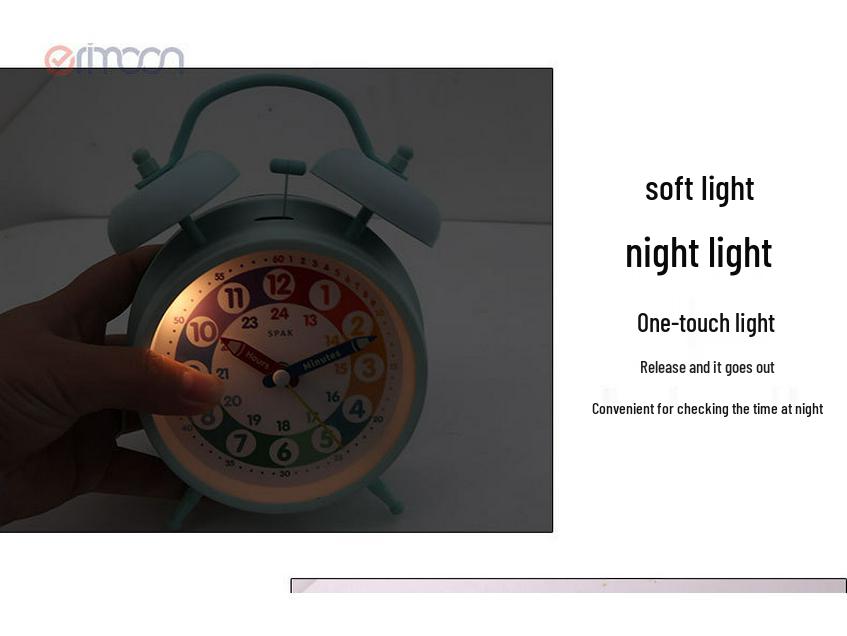 Rainbow Cartoon Nightlight Alarm Clock for Kids - Perfect for Study Desks and Bedrooms