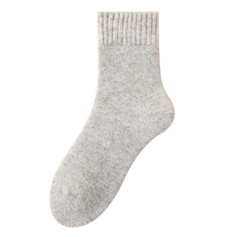 

Женские кашемировые шерстяные носки до середины икры - на бархатной подкладке, идеально подходят для осени и зимы, трендовый стиль 2025 года. One Size