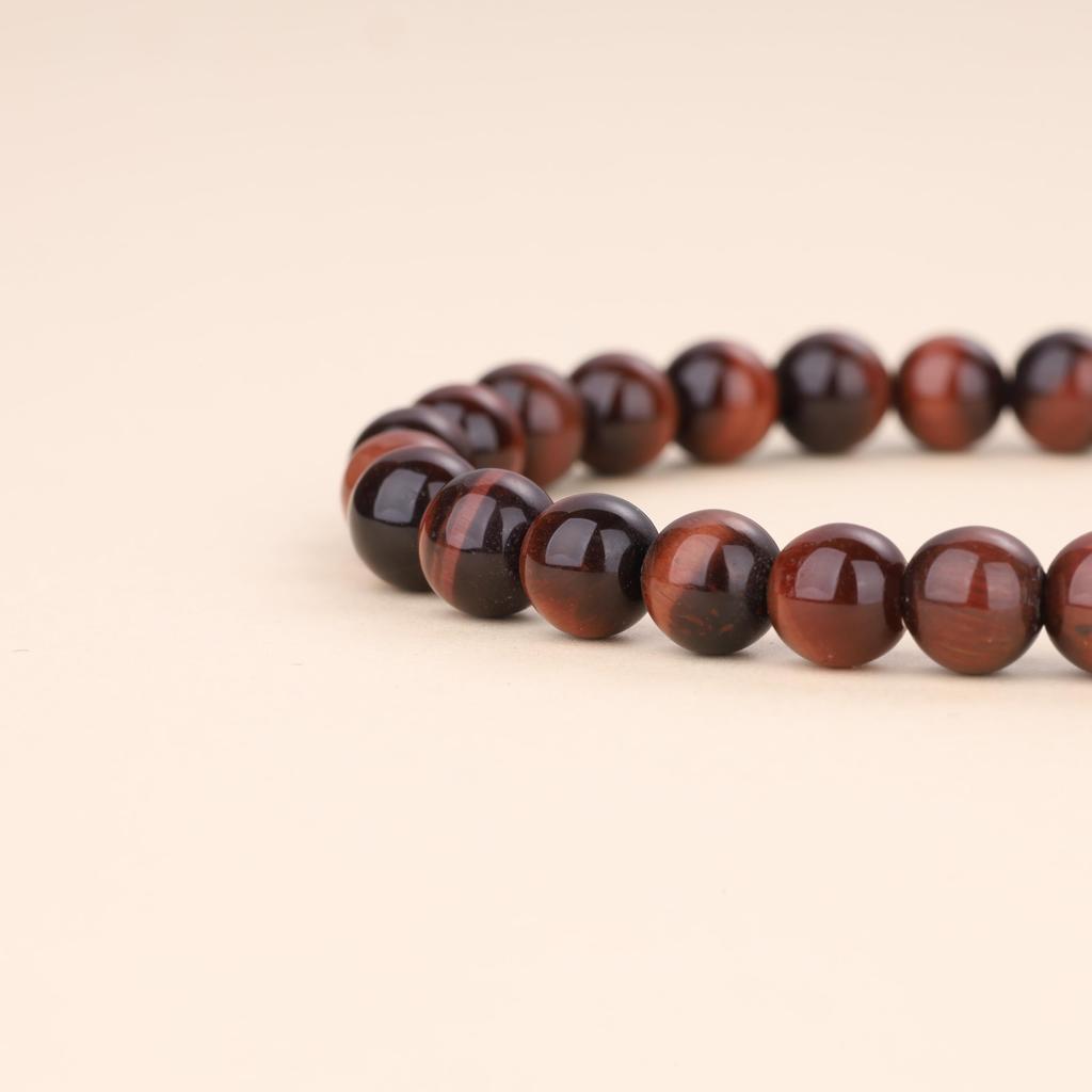 Koai Red Tiger Eye Adjustable Power Stone Bracelet for Men and Women