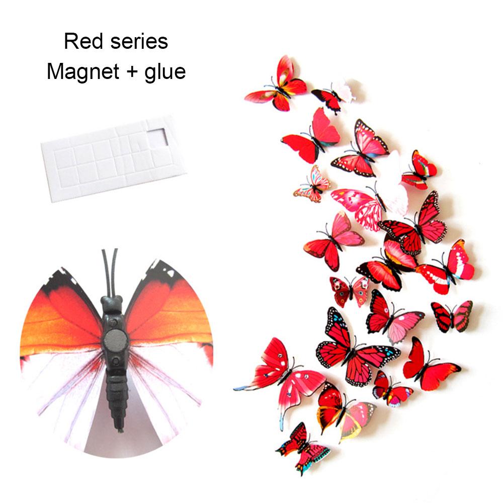3D Three-Dimensional Butterfly Art Design Wall Sticker Refrigerator Diy Decoration Home Decor Fridge Magnet Gift For Kitchen