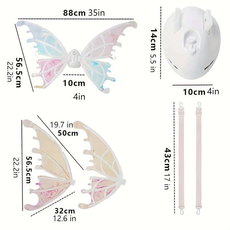 Kids Light-Up Fairy Wings – Iridescent Angel Costume for Ages 3-12, Great for Birthday, Cosplay & Halloween