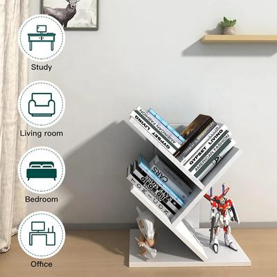 Desktop Tree Bookshelf Multi-Layer Simple Small Bookcase Student Bedroom Shelf Table Desktop Storage Rack For Cd Magazine Books