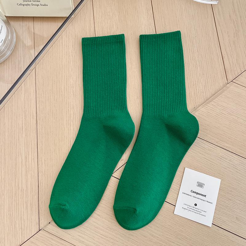 Bunte Damen Baumwoll Kniehohe Tanzsocken: Macaron Bonbonfarbe, Wadenlang, Japanischer Stil