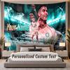 Tapeçaria de Parede Personalizada com Nome e Texto Cristiano Ronaldo Poliéster Para Quarto
