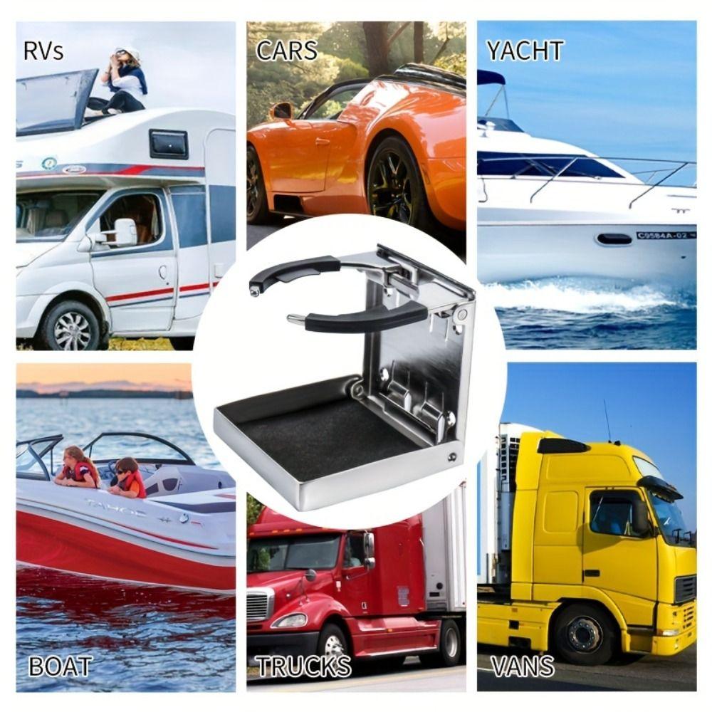 Rust-proof Folding Cup Holder Universal Drink Holder RV Parts Stainless Steel Bottle Holder  Home