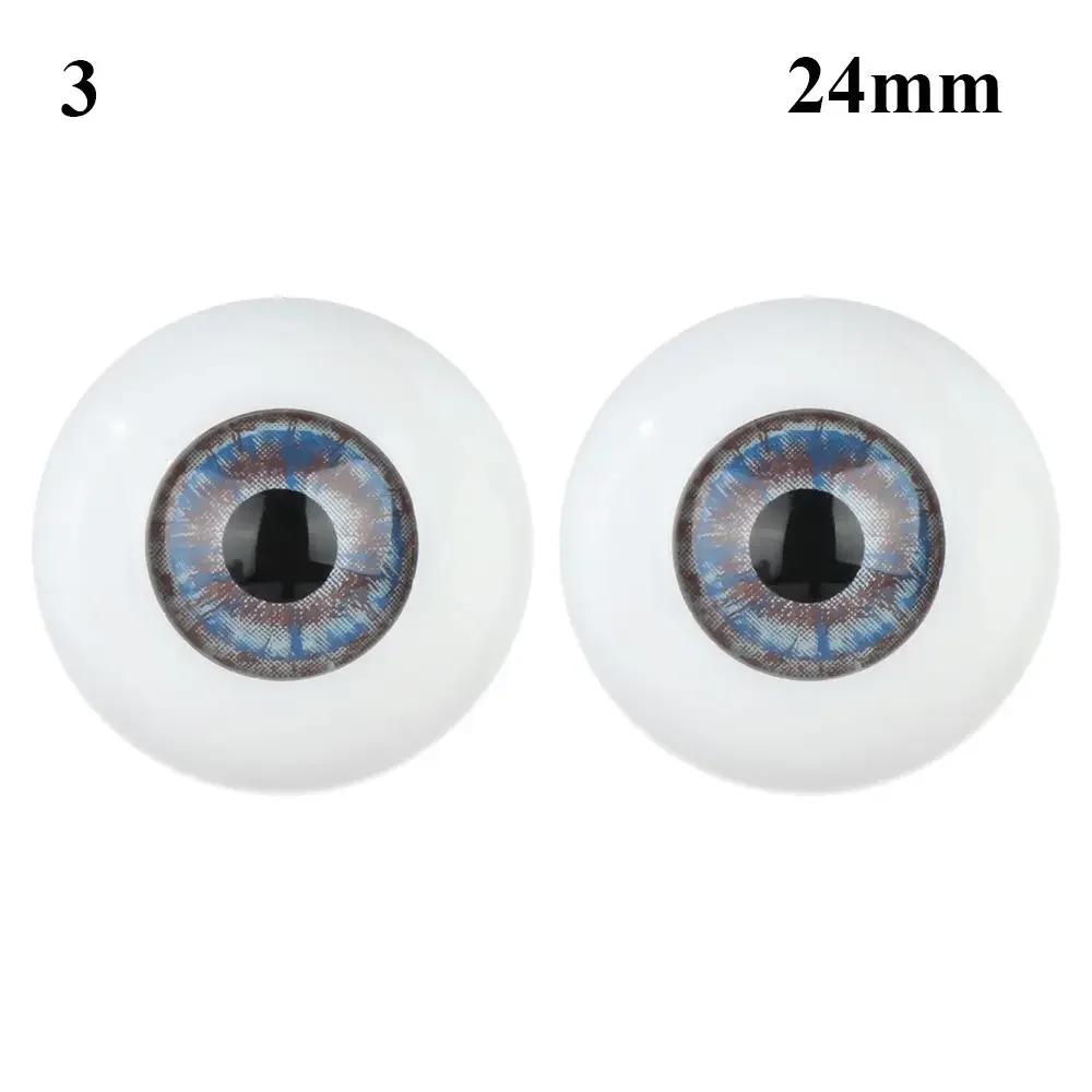 1Pair 22mm 30mm Realistic Half Round Craft Accessories Acrylic DIY Eyeballs Reborn Doll Eyes BJD Mini Easy Use Simulation