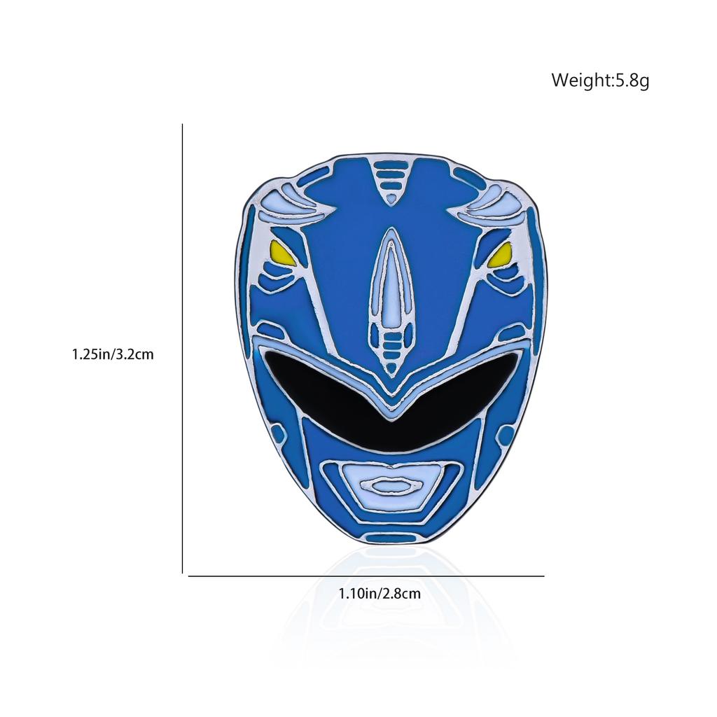Power Dinosaur Rangers Enamel Pin Set Colorful Battle Suit Combat Helmet Lapel Badge Classic Anime Jewelry Collection