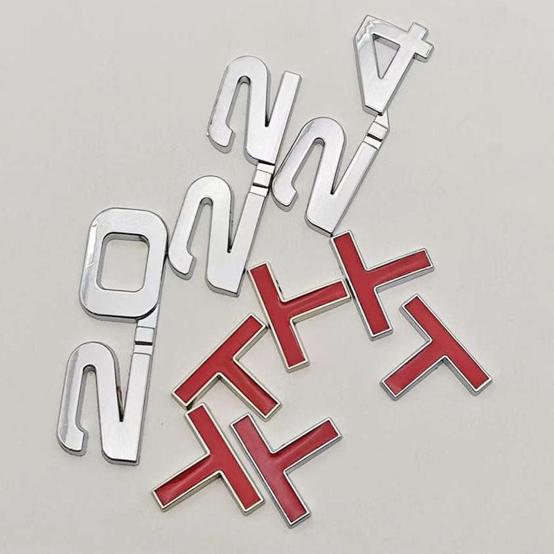1Pcs 2.0T 2.2T 2.4T 2.5T 2.8T 3.0T Premium Metal Car Sticker Side Fender Rear Trunk Emblem Badge Decals For Any Vehicle