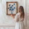 Crystal Pearl Painting 5D DIY Frame Decoration Painting Blue Rose Home Wall Decoration Transparent Pearl Gemstone Painting Picture Art Crafts