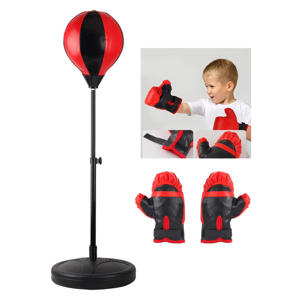 Kids Punching Bag Stable Stand Stress Relieve Improve Coordination Boxing Bag Toy with Gloves L