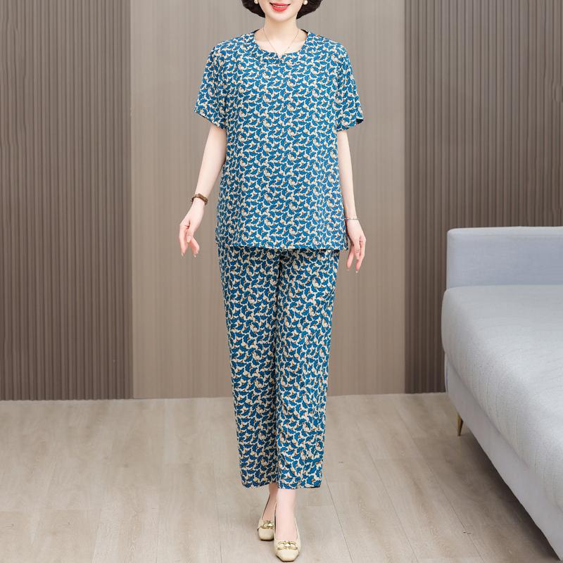 

Плюс Размер XL-6XL Летние женские комплекты из 2 предметов Элегантные свободные брюки Комплекты винтажной одежды 6XL