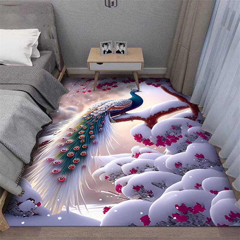 Verdikt 3D pauw slaapkamer nachtkastje tapijt universeel vier seizoenen bed voor erker mat keuken woonkamer high-end tapijt