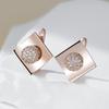 Unusual  Rose Gold Color Dangle Earrings For Women Shiny Natural Zircon Accessories High Quality Daily Fine Jewelry