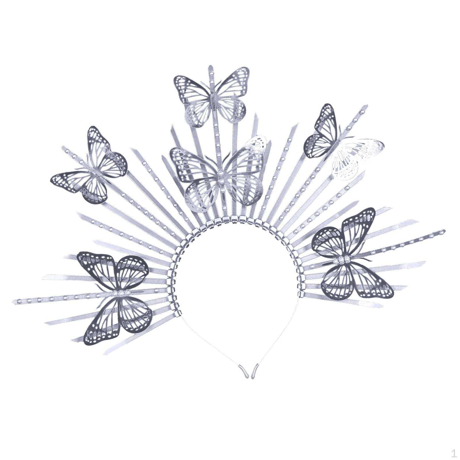 

Butterfly Halo Crown Headband Costume Hair Accessories for Role Playing Birthday срібний