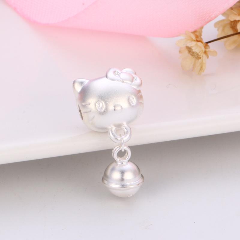 Sterling Silver Hello Kitty Bell Bracelet Accessories with Loose Beads