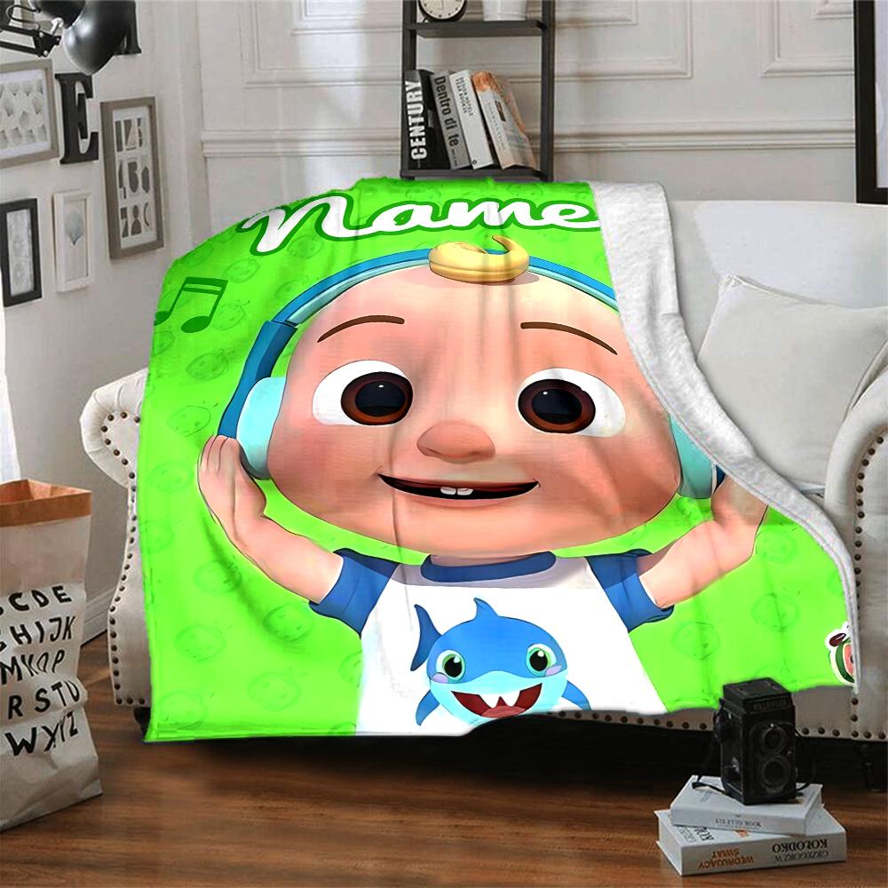 Customiz Name Personality CoComelon - Dance Party Blanket Soft &Warm Sofa Office Bed Travel Lunch Break Blanket, Gift Suitable All Seasons