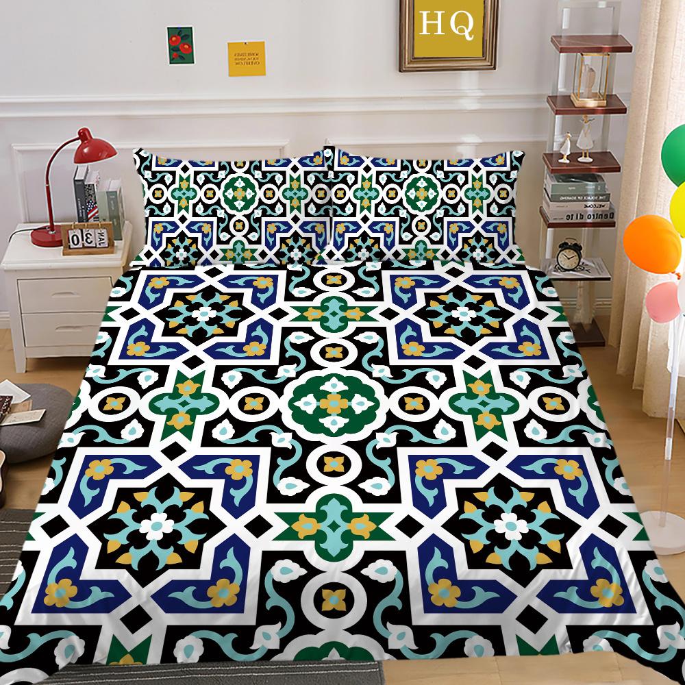 

Комплект постельного белья с богемным принтом, покрывала из микрофибры одного размера, роскошный домашний текстиль высокого ранга EU Single 135x200cm